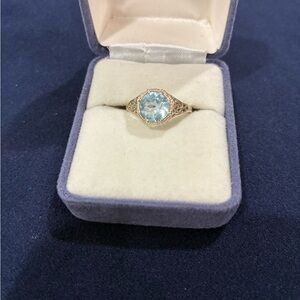 14K Aquamarine and White Gold Ring